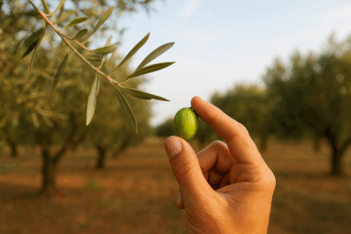 Récolte d’olives à la main